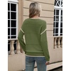 Zeagoo Sweaters for Women Long Sleeve Tops Soft Knit Crew Neck Pullover Sweater Lightweight Crochet 2026 Fall Outfits(Army Green-apricot)