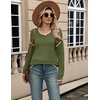 Zeagoo Sweaters for Women Long Sleeve Tops Soft Knit Crew Neck Pullover Sweater Lightweight Crochet 2026 Fall Outfits(Army Green-apricot)