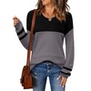 Zeagoo Sweaters for Women Long Sleeve Tops Soft Knit Crew Neck Pullover Sweater Lightweight Crochet 2026 Fall Outfits(Black-gray)