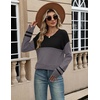 Zeagoo Sweaters for Women Long Sleeve Tops Soft Knit Crew Neck Pullover Sweater Lightweight Crochet 2026 Fall Outfits(Black-gray)