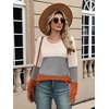 Zeagoo Sweaters for Women Long Sleeve Tops Soft Knit Crew Neck Pullover Sweater Lightweight Crochet 2026 Fall Outfits(Colorblock 278)