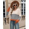Zeagoo Sweaters for Women Long Sleeve Tops Soft Knit Crew Neck Pullover Sweater Lightweight Crochet 2026 Fall Outfits(Colorblock 278)