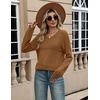 Zeagoo Sweaters for Women Long Sleeve Tops Soft Knit Crew Neck Pullover Sweater Lightweight Crochet 2026 Fall Outfits(Light Brown)