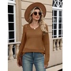 Zeagoo Sweaters for Women Long Sleeve Tops Soft Knit Crew Neck Pullover Sweater Lightweight Crochet 2026 Fall Outfits(Light Brown)