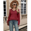 Zeagoo Sweaters for Women Long Sleeve Tops Soft Knit Crew Neck Pullover Sweater Lightweight Crochet 2026 Fall Outfits(Red-black)