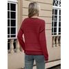 Zeagoo Sweaters for Women Long Sleeve Tops Soft Knit Crew Neck Pullover Sweater Lightweight Crochet 2026 Fall Outfits(Red-black)
