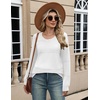 Zeagoo Sweaters for Women Long Sleeve Tops Soft Knit Crew Neck Pullover Sweater Lightweight Crochet 2026 Fall Outfits(White)