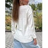Zeagoo Sweaters for Women Long Sleeve Tops Soft Knit Crew Neck Pullover Sweater Lightweight Crochet 2026 Fall Outfits(White)
