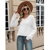 Zeagoo Sweaters for Women Long Sleeve Tops Soft Knit Crew Neck Pullover Sweater Lightweight Crochet 2026 Fall Outfits(White)