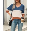 Zeagoo Sweaters for Women Long Sleeve Tops V Neck Outfits Fall Clothes(Aa Colorblock 458)