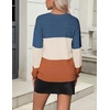 Zeagoo Sweaters for Women Long Sleeve Tops V Neck Outfits Fall Clothes(Aa Colorblock 458)
