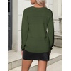 Zeagoo Sweaters for Women Long Sleeve Tops V Neck Outfits Fall Clothes(Army Green)
