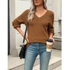 Zeagoo Sweaters for Women Long Sleeve Tops V Neck Outfits Fall Clothes(Coffee)