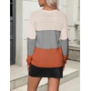 Zeagoo Sweaters for Women Long Sleeve Tops V Neck Outfits Fall Clothes(Colorblock 278)