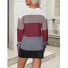 Zeagoo Sweaters for Women Long Sleeve Tops V Neck Outfits Fall Clothes(Colorblock 562)