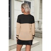 Zeagoo Sweaters for Women Long Sleeve Tops V Neck Outfits Fall Clothes(Colorblock Pat1)