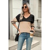 Zeagoo Sweaters for Women Long Sleeve Tops V Neck Outfits Fall Clothes(Colorblock Pat1)