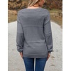 Zeagoo Sweaters for Women Long Sleeve Tops V Neck Outfits Fall Clothes(Deep Gray)