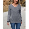 Zeagoo Sweaters for Women Long Sleeve Tops V Neck Outfits Fall Clothes(Deep Gray)