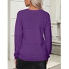 Zeagoo Sweaters for Women Long Sleeve Tops V Neck Outfits Fall Clothes(Deep Purple)