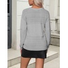 Zeagoo Sweaters for Women Long Sleeve Tops V Neck Outfits Fall Clothes(Gray)