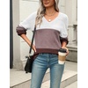 Zeagoo Sweaters for Women Long Sleeve Tops V Neck Outfits Fall Clothes(Multicolored)
