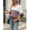 Zeagoo Sweaters for Women Long Sleeve Tops V Neck Outfits Fall Clothes(Multicolored)