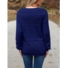 Zeagoo Sweaters for Women Long Sleeve Tops V Neck Outfits Fall Clothes(Navy Blue)