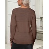 Zeagoo Sweaters for Women Long Sleeve Tops V Neck Outfits Fall Clothes(Nutmeg)