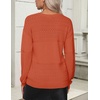 Zeagoo Sweaters for Women Long Sleeve Tops V Neck Outfits Fall Clothes(Orange)