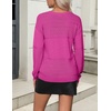 Zeagoo Sweaters for Women Long Sleeve Tops V Neck Outfits Fall Clothes(Rose Red)