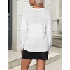 Zeagoo Sweaters for Women Long Sleeve Tops V Neck Outfits Fall Clothes(White)