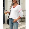 Zeagoo Sweaters for Women Long Sleeve Tops V Neck Outfits Fall Clothes(White W1)