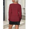 Zeagoo Sweaters for Women Long Sleeve Tops V Neck Outfits Fall Clothes(Wine Red)