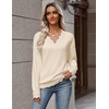Zeagoo Women’s 2026 Fall V Neck Sweater Long Sleeve Lightweight Knit Tops(Apricot)