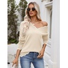 Zeagoo Women’s 2026 Fall V Neck Sweater Long Sleeve Lightweight Knit Tops(Apricot)