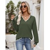 Zeagoo Women’s 2026 Fall V Neck Sweater Long Sleeve Lightweight Knit Tops(Army Green)