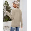 Zeagoo Women’s 2026 Fall V Neck Sweater Long Sleeve Lightweight Knit Tops(Beige)