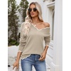 Zeagoo Women’s 2026 Fall V Neck Sweater Long Sleeve Lightweight Knit Tops(Beige)