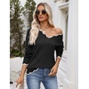 Zeagoo Women’s 2026 Fall V Neck Sweater Long Sleeve Lightweight Knit Tops(Black)