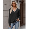 Zeagoo Women’s 2026 Fall V Neck Sweater Long Sleeve Lightweight Knit Tops(Black)
