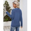 Zeagoo Women’s 2026 Fall V Neck Sweater Long Sleeve Lightweight Knit Tops(Blue)