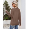 Zeagoo Women’s 2026 Fall V Neck Sweater Long Sleeve Lightweight Knit Tops(Brown)