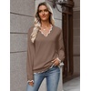 Zeagoo Women’s 2026 Fall V Neck Sweater Long Sleeve Lightweight Knit Tops(Brown)