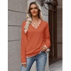 Zeagoo Women’s 2026 Fall V Neck Sweater Long Sleeve Lightweight Knit Tops(Caramel)