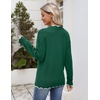 Zeagoo Women’s 2026 Fall V Neck Sweater Long Sleeve Lightweight Knit Tops(Dark Green)