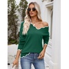 Zeagoo Women’s 2026 Fall V Neck Sweater Long Sleeve Lightweight Knit Tops(Dark Green)