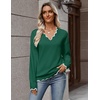 Zeagoo Women’s 2026 Fall V Neck Sweater Long Sleeve Lightweight Knit Tops(Dark Green)