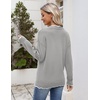 Zeagoo Women’s 2026 Fall V Neck Sweater Long Sleeve Lightweight Knit Tops(Grey)