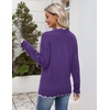 Zeagoo Women’s 2026 Fall V Neck Sweater Long Sleeve Lightweight Knit Tops(Purple)